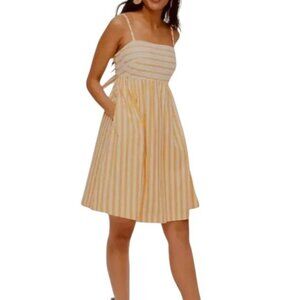 J.Crew Strappy tie-Back Mini Dress Adjustable Straps Size 12 Orange White